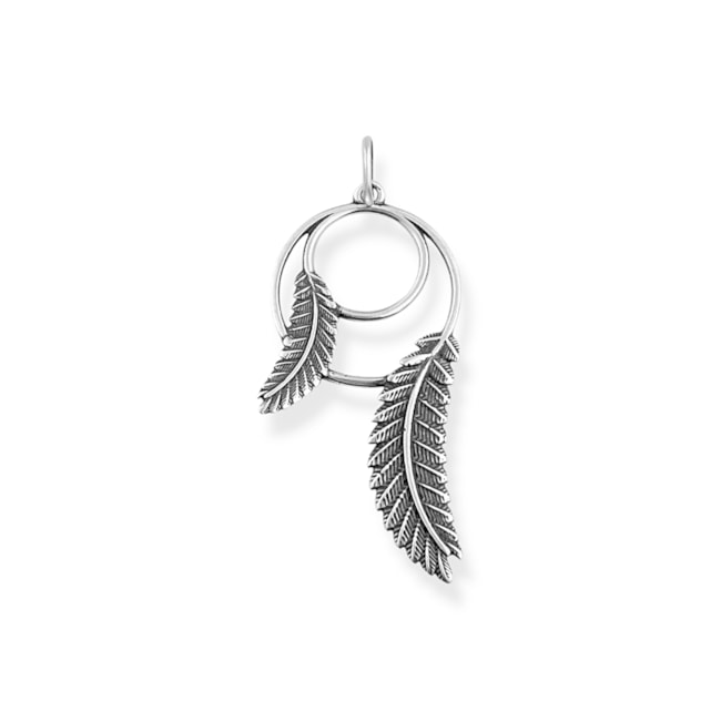 Pingente Envelhecido com Dois Círculos Vazados e Folhas Trabalhadas