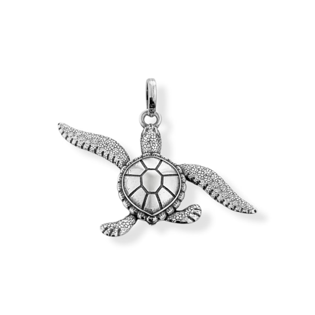 Pingente Envelhecido de Tartaruga Marinha Trabalhada