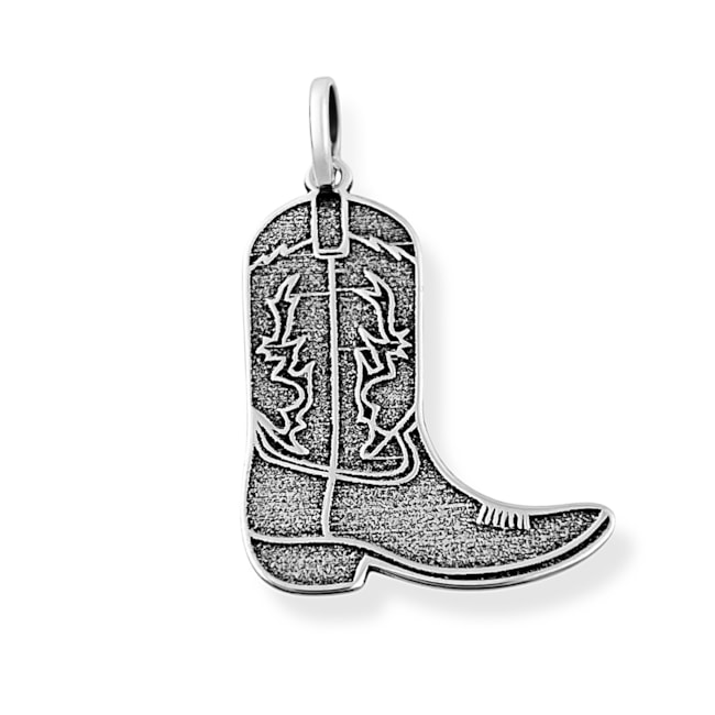 Pingente Envelhecido Laser de Bota Texana 