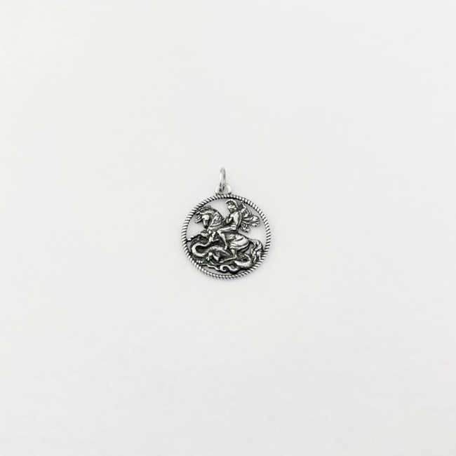 Pingente Envelhecido Medalha de São Jorge