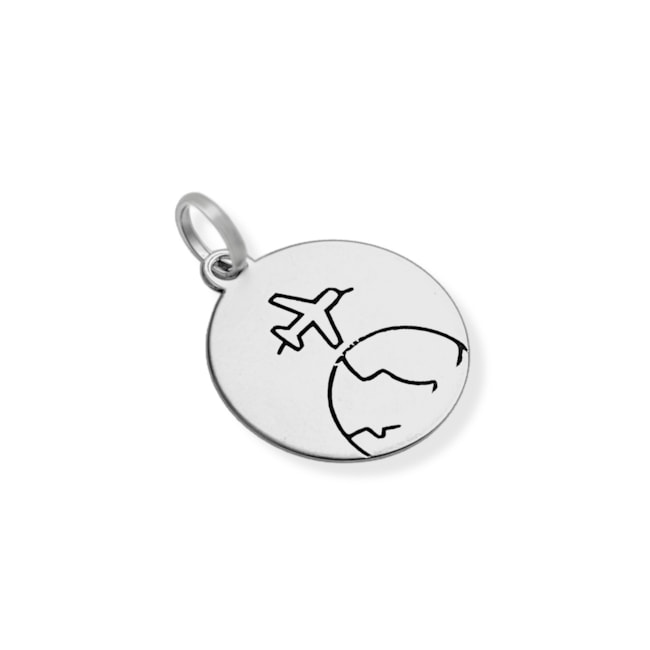 Pingente Envelhecido Mundo e Avião