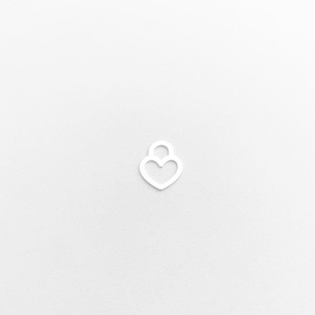 Pingente Laser Cadeado de Coração Vazado