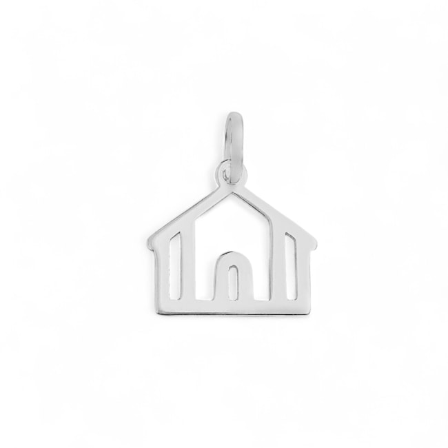 Pingente Laser com Formato de Igreja Vazada 