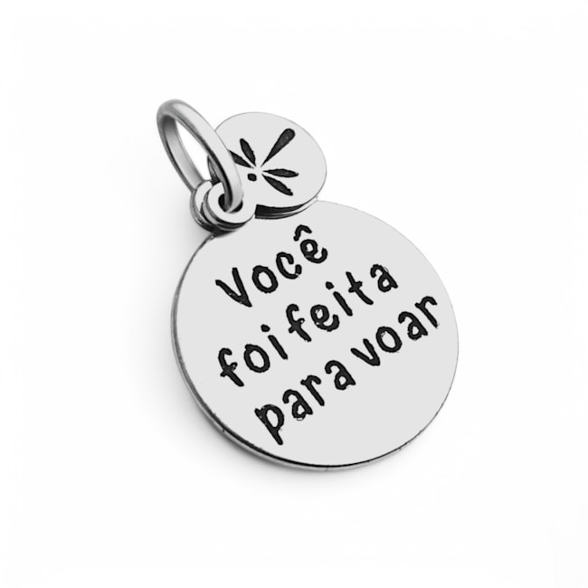Pingente Laser com Frase "Você foi feita pra Voar"