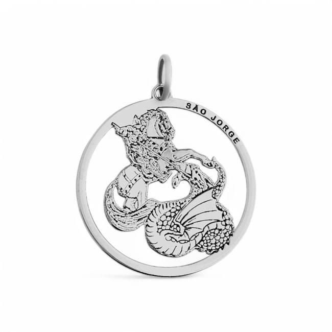 Pingente Laser Medalha São Jorge Vazada