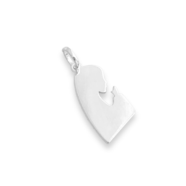 Pingente Laser Silhueta de Nossa Senhora em Oração 