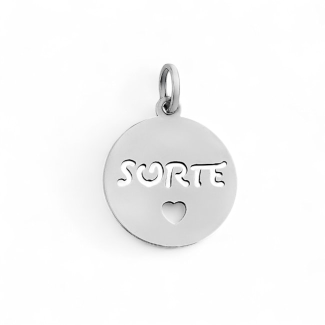 Pingente Laser Sorte com Coração Vazado 