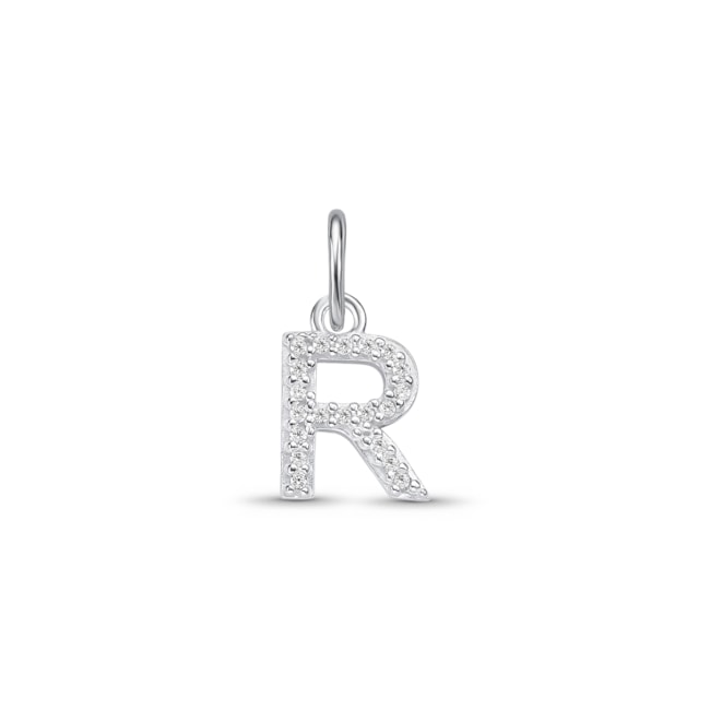 Pingente Letra R Cravejada com Zircônias