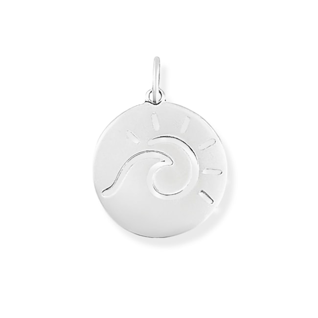 Pingente Medalha com Onda Vazada