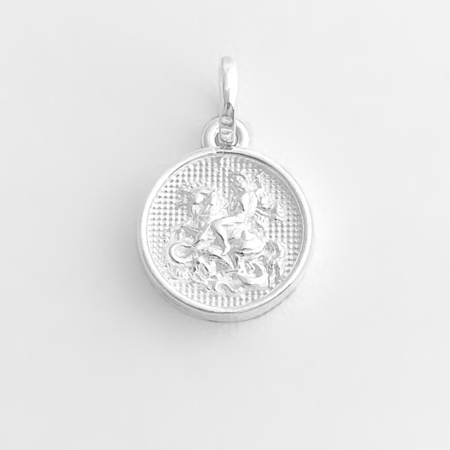 Pingente Medalha de São Jorge Redondo 