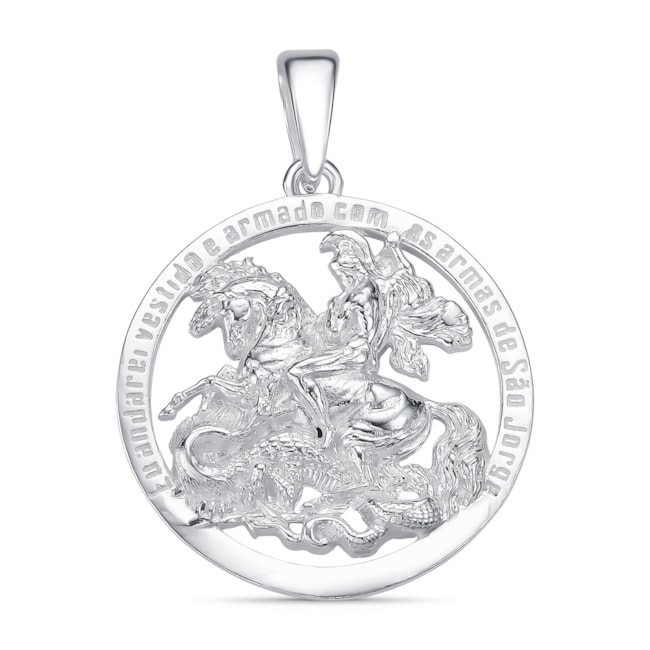 Pingente Medalha de São Jorge Vazada