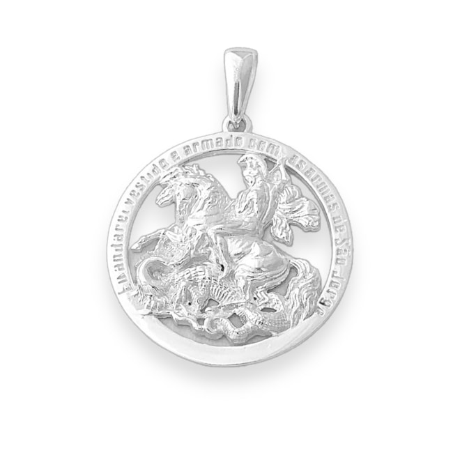 Pingente Medalha de São Jorge Vazada