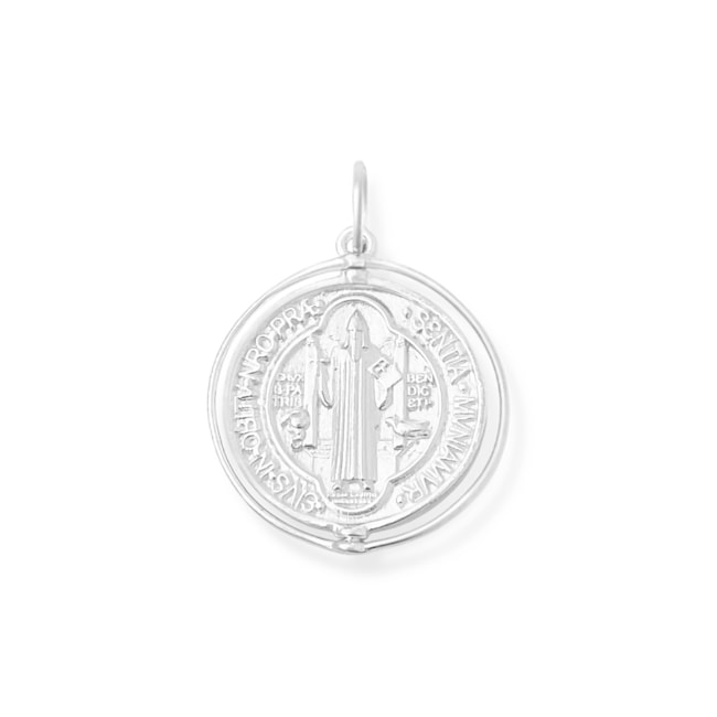 Pingente Medalha Giratória de São Bento