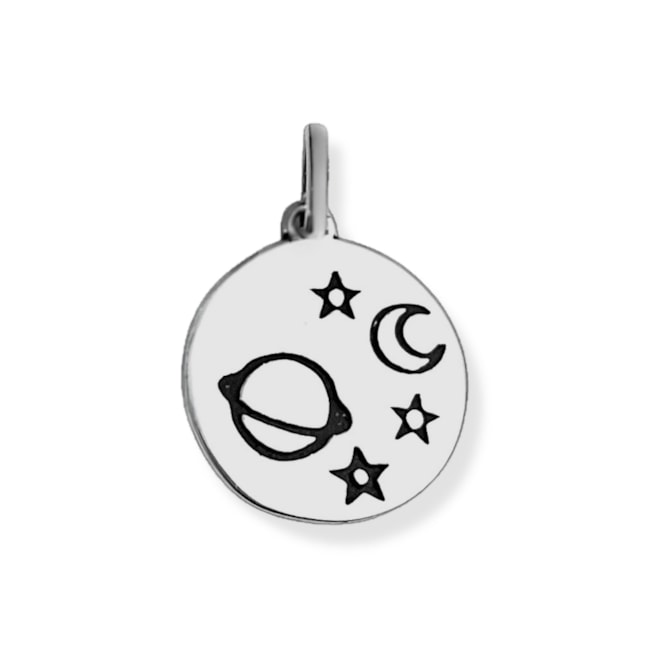 Pingente Medalha Lisa Universo 