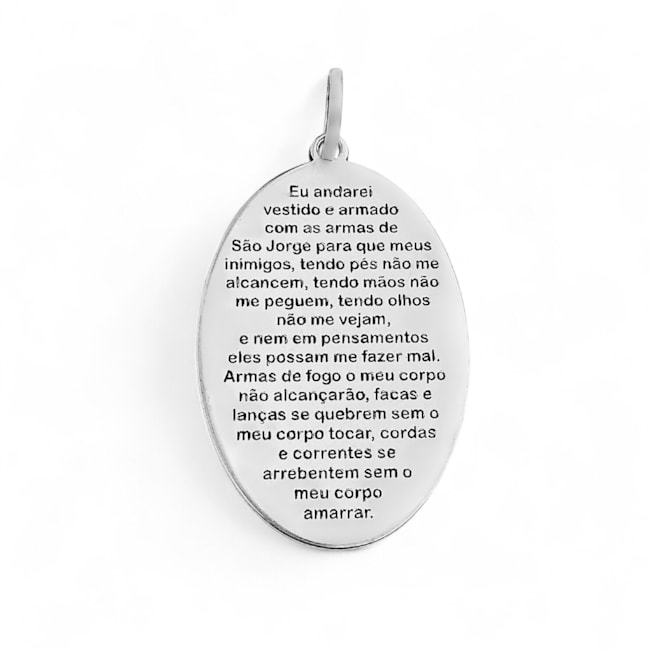 Pingente Medalha Oração de São Jorge 