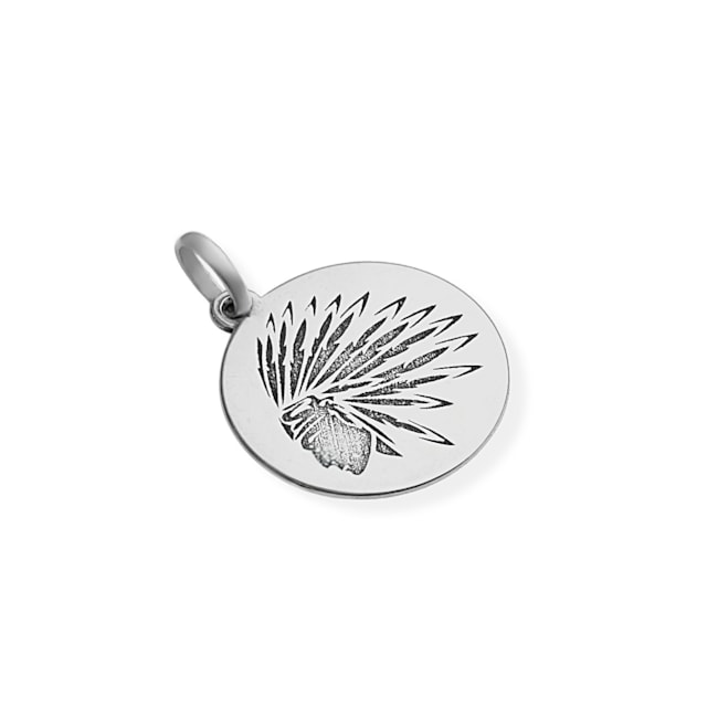 Pingente Medalha Pequena com Índio