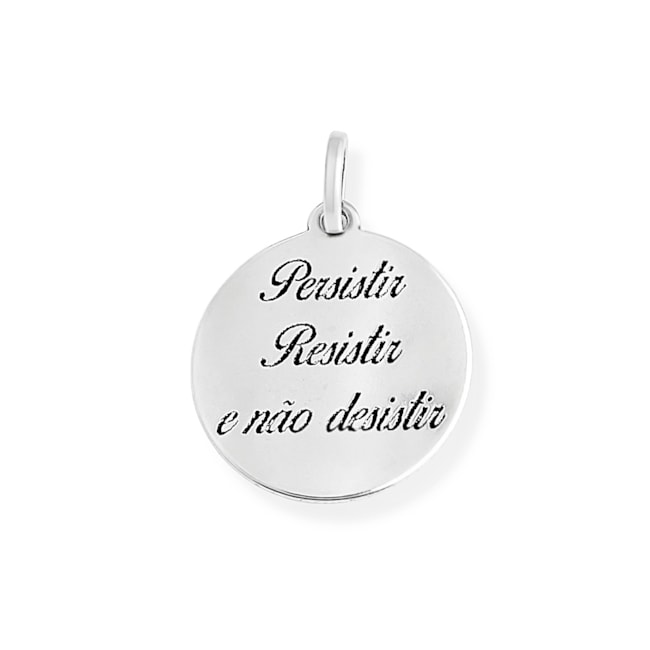 Pingente Medalha "Persistir, Resisitir e não Desistir"