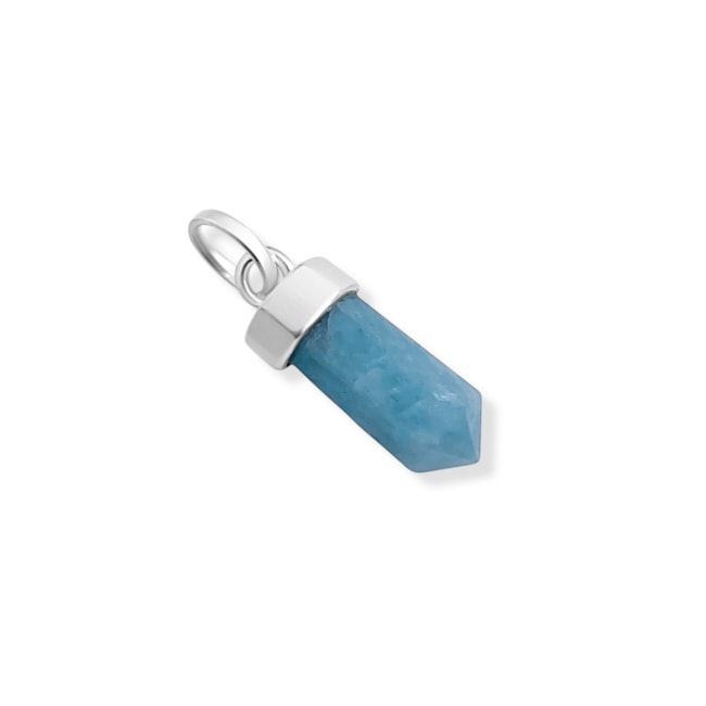 Pingente Mini Cristal de Água Marinha 
