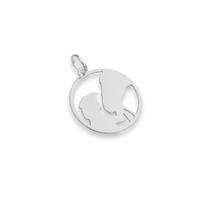 Pingente Mulher de Chapéu com Cavalo