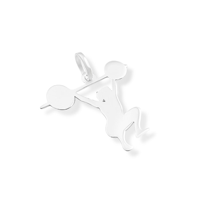 Pingente Mulher Levantando Barra com Peso