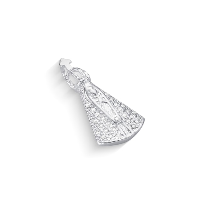 Pingente Nossa Senhora Aparecida Cravejado de Zircônias