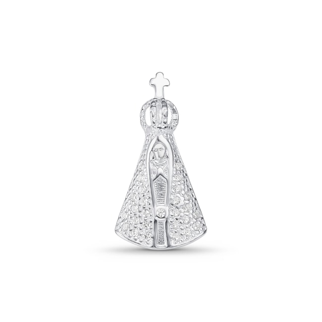Pingente Nossa Senhora Aparecida Cravejado de Zircônias
