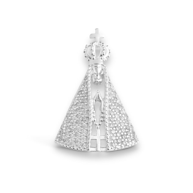 Pingente Nossa Senhora de Aparecida Cravejada com Zircônias