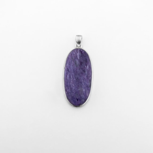 Pingente Oval de Pedra Charoíta