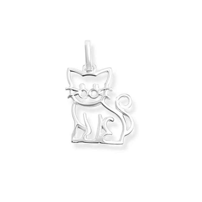 Pingente Pet de Gato Vazado 