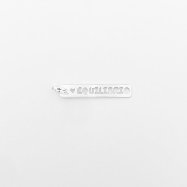 Pingente Plaquinha Laser "Equilíbrio" Vazado 