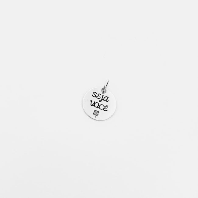 Pingente Plaquinha Laser "Seja Você" com Trevo
