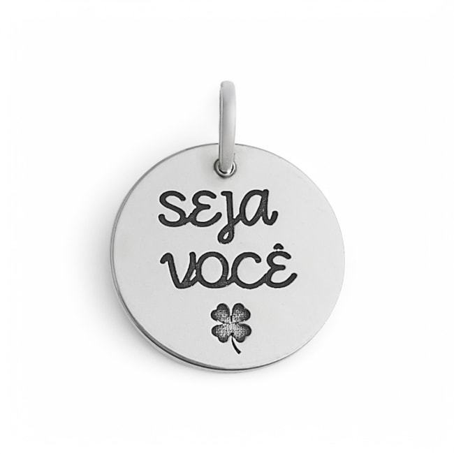 Pingente Plaquinha Laser "Seja Você" com Trevo