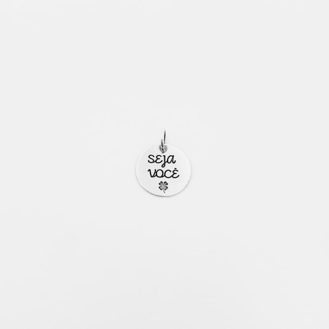 Pingente Plaquinha Laser "Seja Você" com Trevo