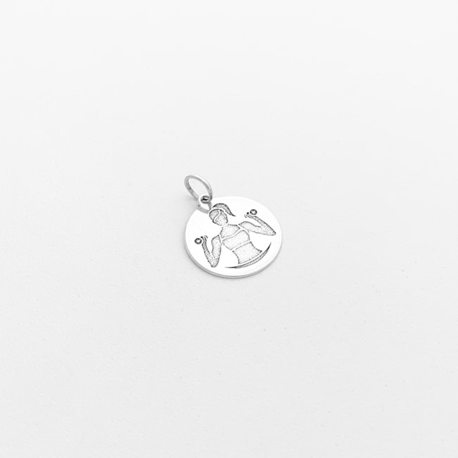 Pingente Plaquinha Laser Silhueta de Mulher Fitness 