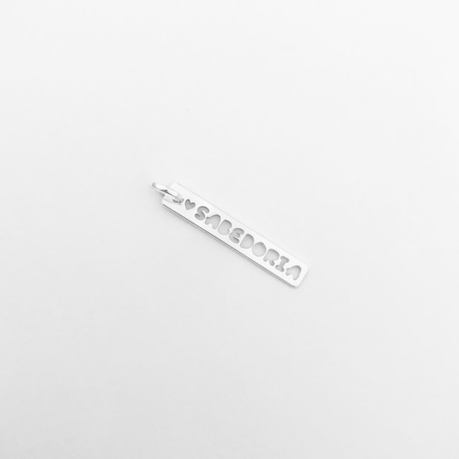 Pingente Plaquinha "Sabedoria" Vazado 