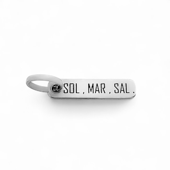 Pingente Plaquinha Sol, Mar, Sal