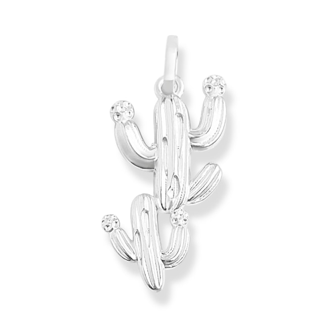 Pingentes Branco com Dois Cactos Texturizados 
