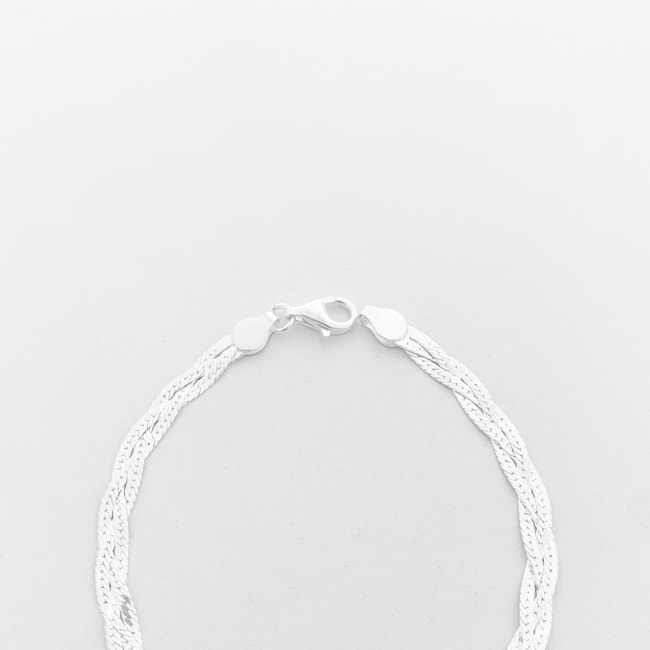 Pulseira 3 Fios Trançados - 18,5cm
