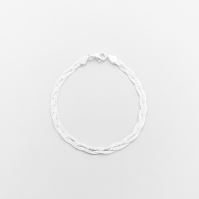 Pulseira 3 Fios Trançados - 18,5cm