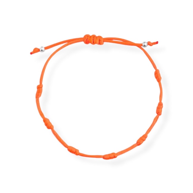 Pulseira 7 Nós da Criatividade Laranja Ajustável - 24cm
