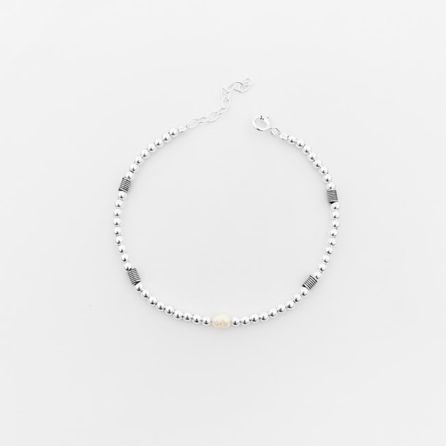 Pulseira Bali com Pérola ao Centro - 17cm