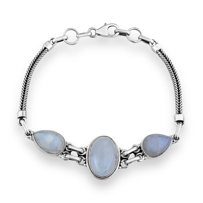 Pulseira Boho com Pedra Da Lua Oval 
