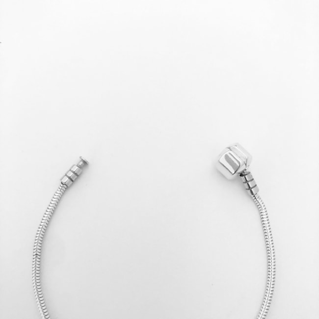 Pulseira Branca Linha Vida com Fecho Liso -  20cm