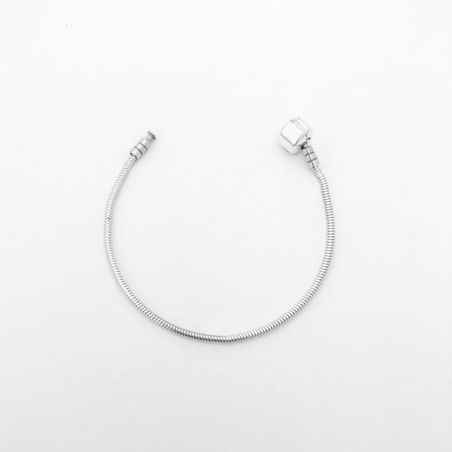 Pulseira Branca Linha Vida com Fecho Liso -  20cm