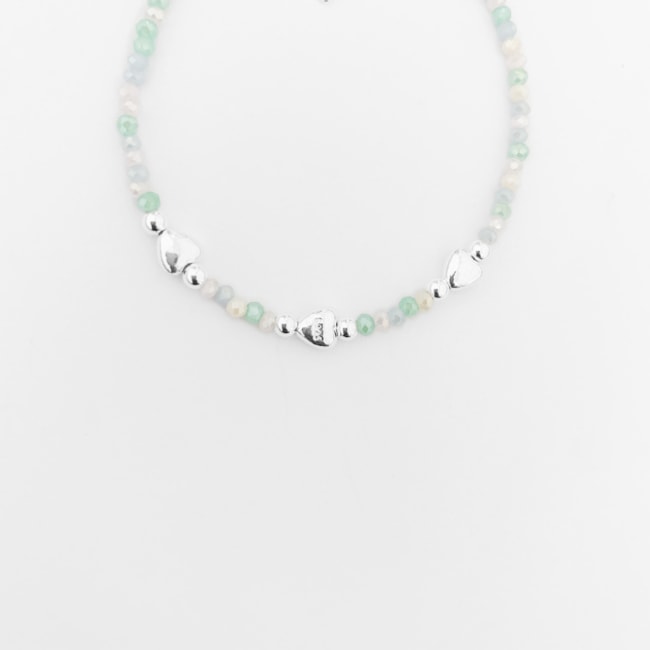 Pulseira Coloridinha com Corações  - 17cm