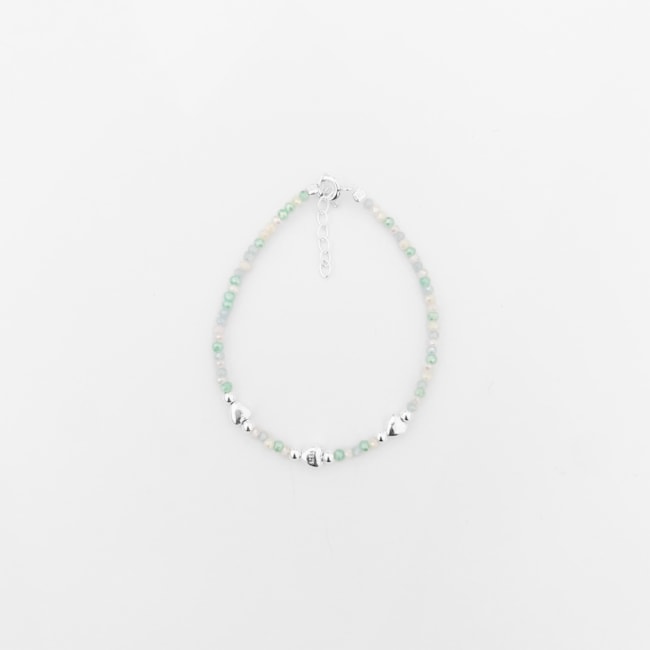 Pulseira Coloridinha com Corações  - 17cm