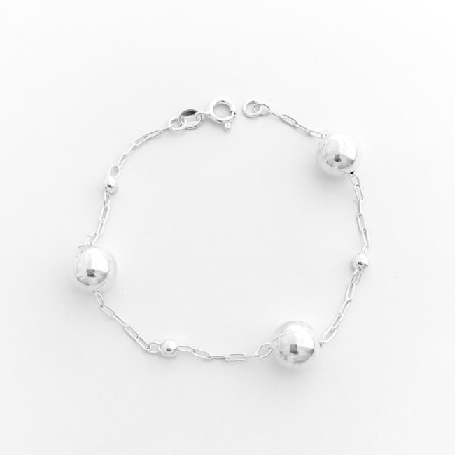 Pulseira com Bolas Grandes - 19,5cm