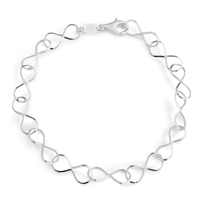 Pulseira com Elos de Símbolo do Infinito - 19cm