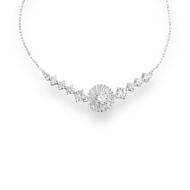 Pulseira com Mandala Central Cravejada e Laterais Adornadas de Zircônias - 17cm