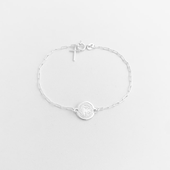 Pulseira com Medalha de São Bento - 18cm